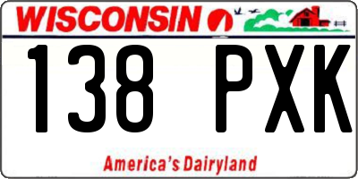 WI license plate 138PXK