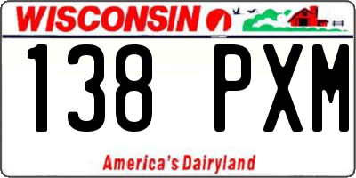 WI license plate 138PXM