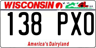 WI license plate 138PXO