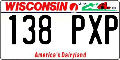 WI license plate 138PXP