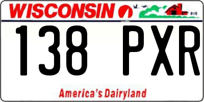 WI license plate 138PXR