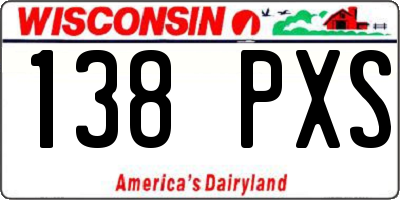 WI license plate 138PXS