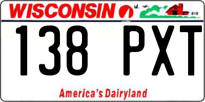 WI license plate 138PXT