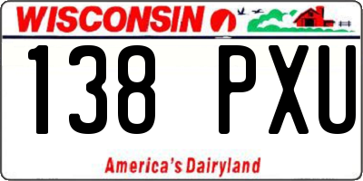 WI license plate 138PXU