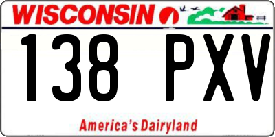 WI license plate 138PXV