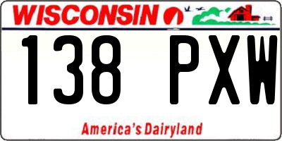 WI license plate 138PXW