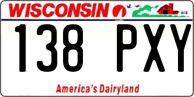 WI license plate 138PXY