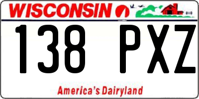 WI license plate 138PXZ