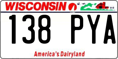 WI license plate 138PYA