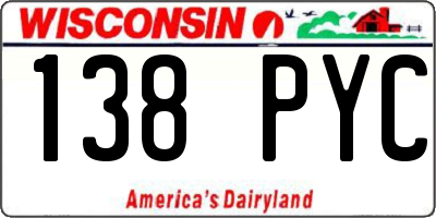 WI license plate 138PYC