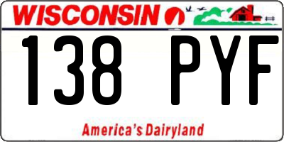WI license plate 138PYF