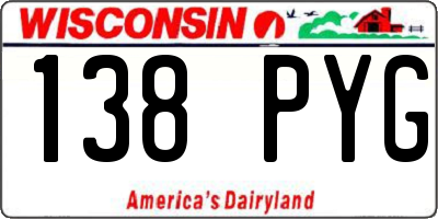 WI license plate 138PYG