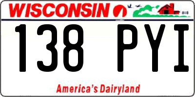 WI license plate 138PYI