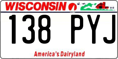 WI license plate 138PYJ