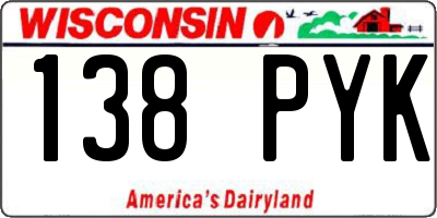 WI license plate 138PYK