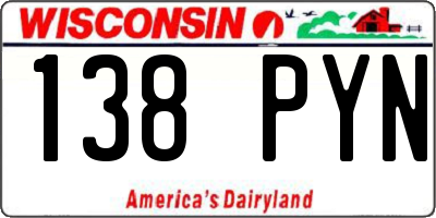WI license plate 138PYN