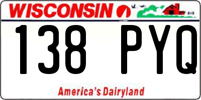 WI license plate 138PYQ