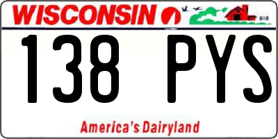 WI license plate 138PYS