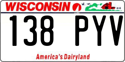 WI license plate 138PYV