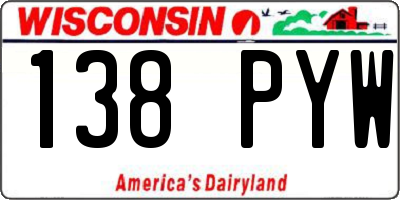 WI license plate 138PYW
