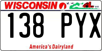 WI license plate 138PYX