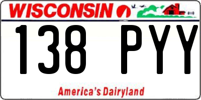 WI license plate 138PYY