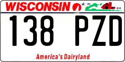 WI license plate 138PZD