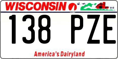 WI license plate 138PZE