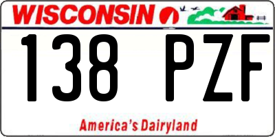 WI license plate 138PZF