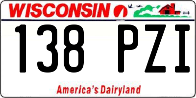 WI license plate 138PZI