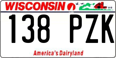 WI license plate 138PZK