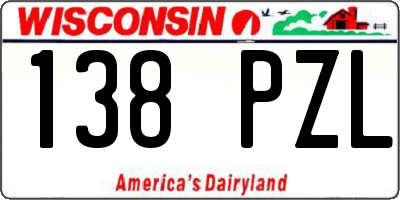 WI license plate 138PZL