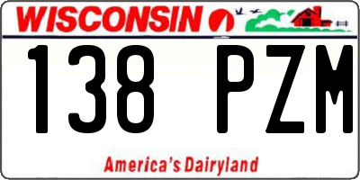 WI license plate 138PZM