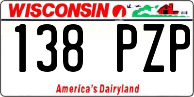 WI license plate 138PZP