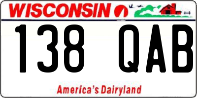 WI license plate 138QAB