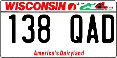 WI license plate 138QAD