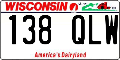 WI license plate 138QLW