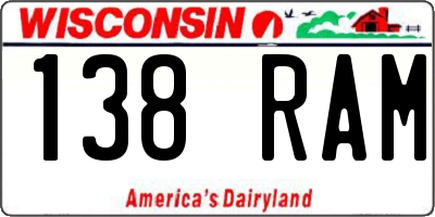 WI license plate 138RAM