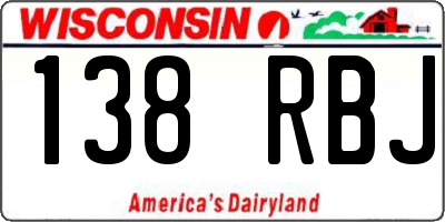 WI license plate 138RBJ