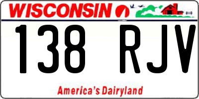 WI license plate 138RJV