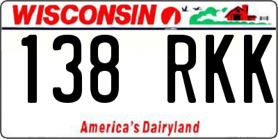 WI license plate 138RKK
