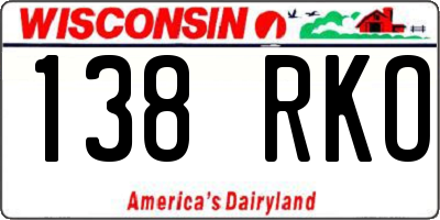 WI license plate 138RKO