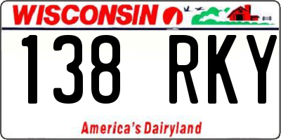 WI license plate 138RKY