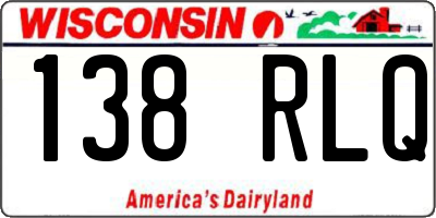 WI license plate 138RLQ