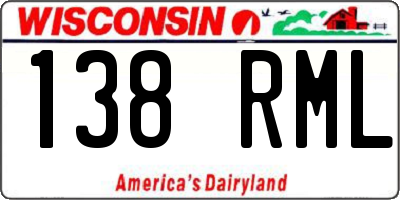 WI license plate 138RML