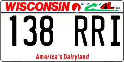 WI license plate 138RRI