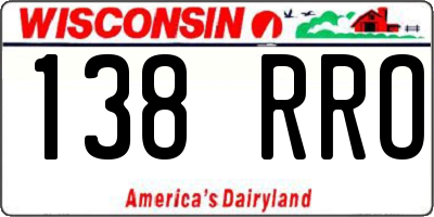 WI license plate 138RRO