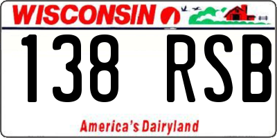 WI license plate 138RSB