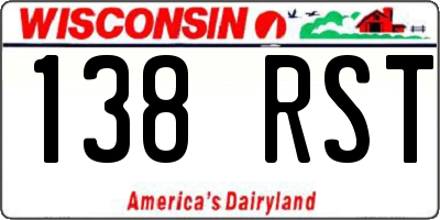 WI license plate 138RST