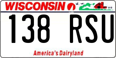 WI license plate 138RSU